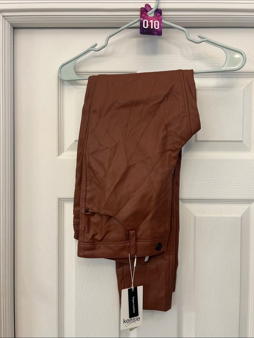 kensie Women’s Cognac Faux Leather Pants